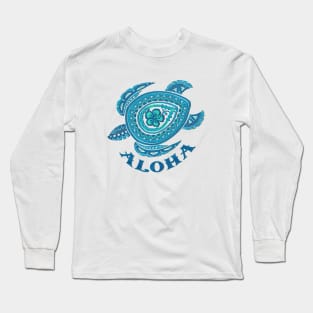 Aloha Tribal Turtle Shirt Design-4482 Long Sleeve T-Shirt